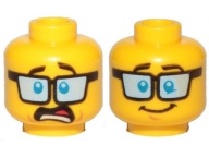 Lego New Head Yellow Head okuliare veľké modré 3626cpb1841
