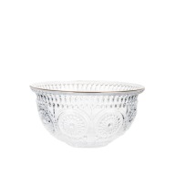 Sklenená misa BAREL vzorovaná so zlatým okrajom 13x6 cm HOMLA