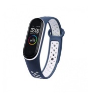 Remienok Smart Band tmavomodrý a biely M4 M5 M6 M