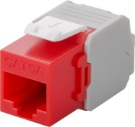 Keystone CAT6A RJ45 zásuvka, UTP, červená