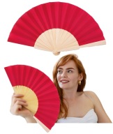 DREVENÝ VENTILÁTOR Veľký 41cm Elegantný Červený
