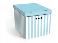 Boxový organizér na kontajnery do obývačkového šatníka dekoračné STRIPES BLUE XL