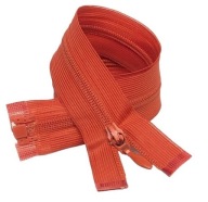 Červený krytý zips, 50 cm