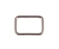 Kožený kovový rám 30/20/4 mm strieborný, 2 ks