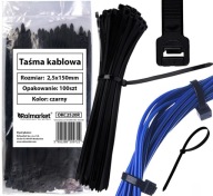 Páska na viazanie káblov SVORKY NA VIAZAČKY 2,5x150 mm čierna 100 ks
