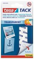 tesa TACK okrúhle samolepiace podložky na nalepenie, priehľadné, 72 ks