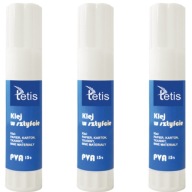 Tetis školská lepiaca tyčinka 15g PVA, 3 kusy