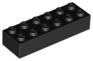 LEGO 2456 BRICK 2x6 čierna NOVINKA (4g)
