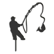CAKE TOPPER čierna ANGLER vodná RYBA