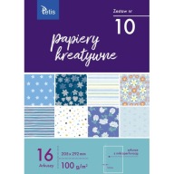 Zošit tvorivých papierov A4 100g. 16 listov TETIS