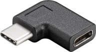 Adaptér USB-C na USB-C čierny 90°