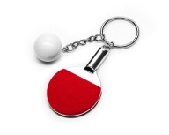 ČERVENÝ STOLNÝ TENIS ŠPORTOVÝ KEYRING - PINGPONGOVÁ RAKETA - pádlo