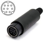 Mini-Din zásuvka Mini-Din 8pin, prispájkovaná na 3-radový kábel