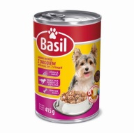 BAZILOVÉ Vlhké KRMIVO PRE PSA S HYDINOU, KONZERVY 415G