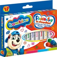BAMBINO fixy s pečiatkami, 12 farieb Majewski