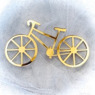 Tortový príbor na bicykel Dekor 9cm ZLATÝ Plexi