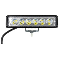 LED pracovná lampa halogénový panel 18W 6x3W 1000lm 12V 24V s držiakom