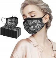 10 KS LACE BLACK MASK OCHRANNÁ MASKA