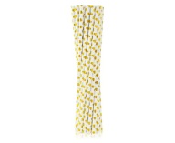Rúrky (slamky) z papiera. zlaté srdiečka, 6x197mm / 12ks (lesklý vzor) KK