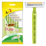 Jednorazové holiace strojčeky 6 kusov BIC PURE LADY GREEN 3 čepieľky pre ženy