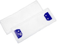 Mop plochý, 40 cm, mikrovlákno InterTom, pripevnený klipom/očkami, biely