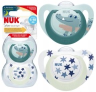 NUK SILIKÓNOVÉ SOATKY ANATOMICAL STAR NIGHT 6-18M 2KS + PUZDRO