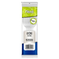 Piknikové opakovane použiteľné lyžice, priehľadné, 6 ks