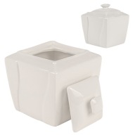 BIELA ​​PORCELÁNOVÁ MISKA NA CUKOR S viečkom VIVA CUKOR
