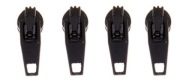 Posuvník so zámkom pre 5 mm špirálovú pásku, Autolock strojček, ČIERNA, 4 ks.