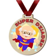 Tlačená MEDAILA DEŇ STARÝCH RODIČOV super dedko DARČEK STUHA