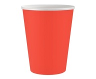 papierové poháre jednofarebná, červená, 250 ml/ 6 ks.