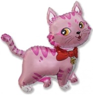 Fóliový balónik MITTEN Cat Kitty Pink Birthday One Year Party 35cm