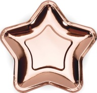 Papierové taniere STARS rose gold rose gold 18 cm 6 ks k narodeninám