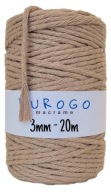 Macrame Cord Twisted Cotton Ecological Béžová 20m 3mm