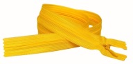 Pevný skrytý zips, žltý, 22 cm