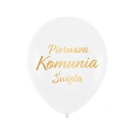 Balón na prvé sväté prijímanie, 1 ks, biely so zlatom