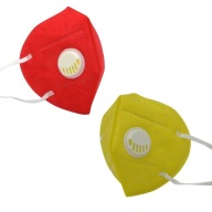 KN95 ochranná maska ​​s ventilom červená/žltá