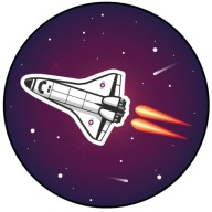 DEKORATÍVNE nálepky 10 kusov Vesmírna RAKETA