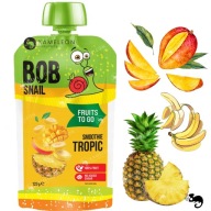 BOBSNAIL MUS smoothie bez CUKRU TROPICAL tropic MANGO BANÁN ANANÁS 120G