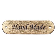 Etiketa z ekokože HANDMADE, zlato 2657