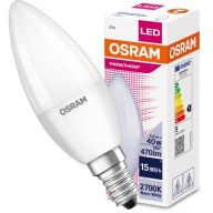 LED SVIEČKOVÁ žiarovka E14 B35 4,9W 40W 2700K OSRAM