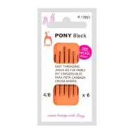 Sada samonavliekacích ihiel - Pony Black - veľkosť 4-8, 6 ks.