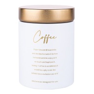 Dóza na kávu, kovová kuchynská nádoba, Altom Design Coffee, biela