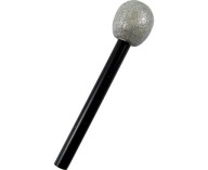 Umelý mikrofón strieborný 26 cm 1 ks.