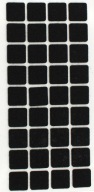 Samolepiace plsti STAROSTLIVOSŤ O PODLAHU 20 mm x 20 mm ČIERNA 36 ks/list