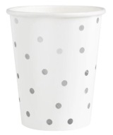 Papierové kelímky 220ml 6ks narodeninové biele ročné