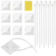 10x SAMOLEPIACI ORGANIZÁTOR KÁBLOV DRŽIAK KÁBLOV LEPIDLO 40x40mm