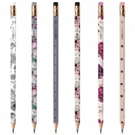 6 x ceruzka s gumou HB TRENDS FLOWERS DOTS INTERPRINT (31632 SADA)