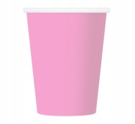 papierové poháre jednofarebná ružová 204U, 270 ml/ 6