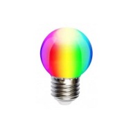 E27 1W RGB Viacfarebná guľová LED žiarovka
